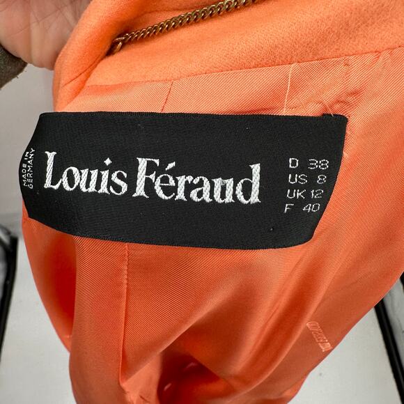 LOUIS FERAUD Vintage Orange Cashmere Wool Button Long Jacket & Blouse Set  // 8 - Picture 8 of 11